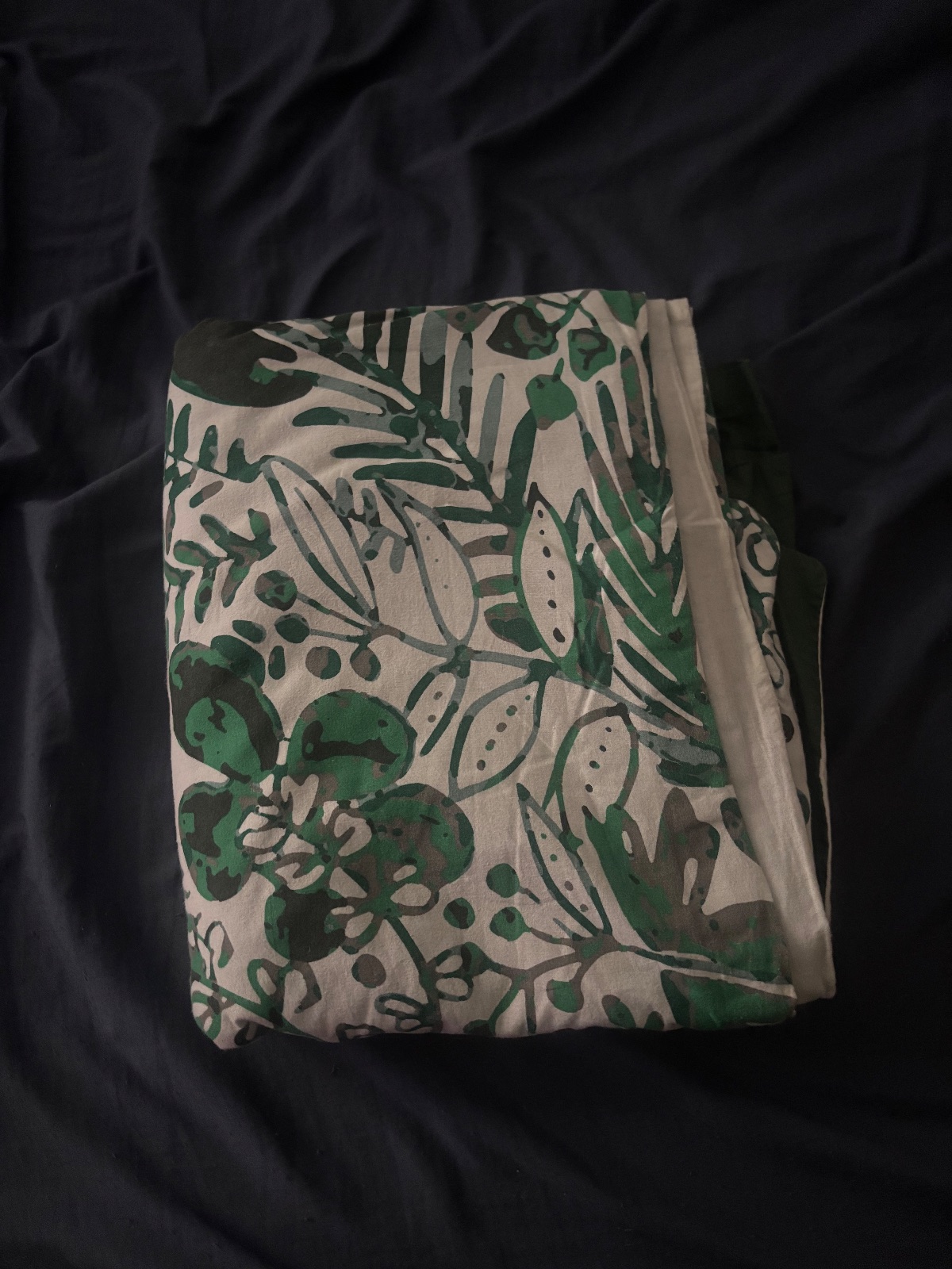 Housse De Couette Couleur Vert Et Blanc